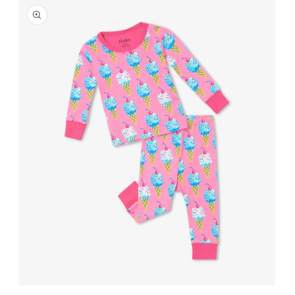 Hatley Ice Cream Cones Organic Cotton Baby Pajama Set